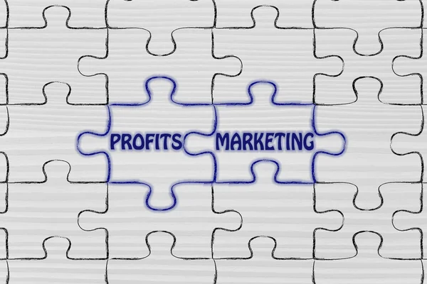 Profits & illustration de puzzle marketing — Photo