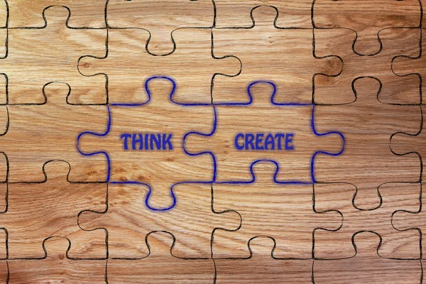 Think & create puzzle illustration — Stock Photo, Image