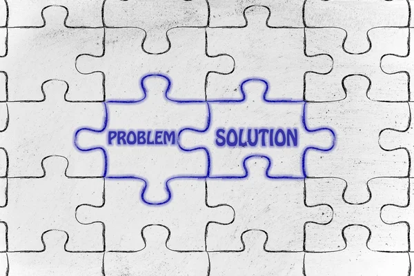Problem & solution puzzle illustration — Stock Photo, Image
