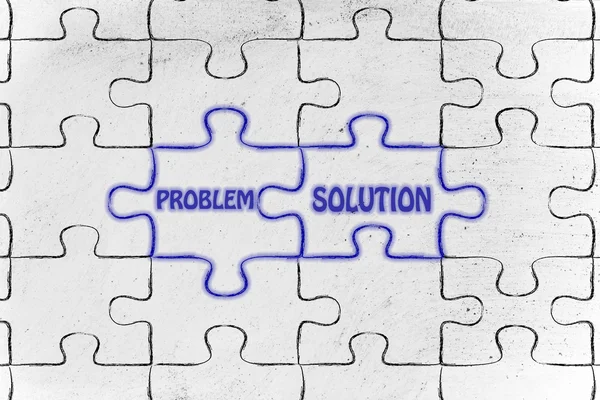 Problem & Lösung Puzzle Illustration — Stockfoto