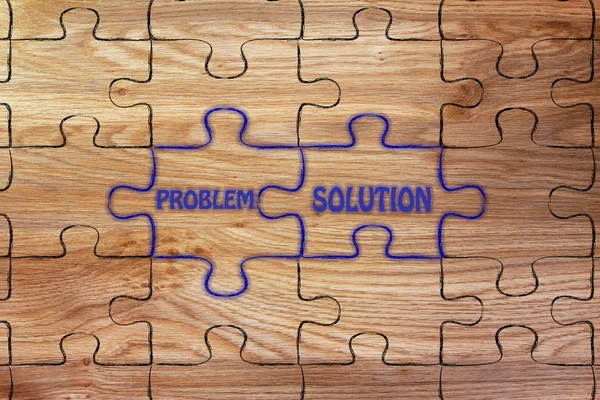 Problema & solução quebra-cabeça ilustração — Fotografia de Stock