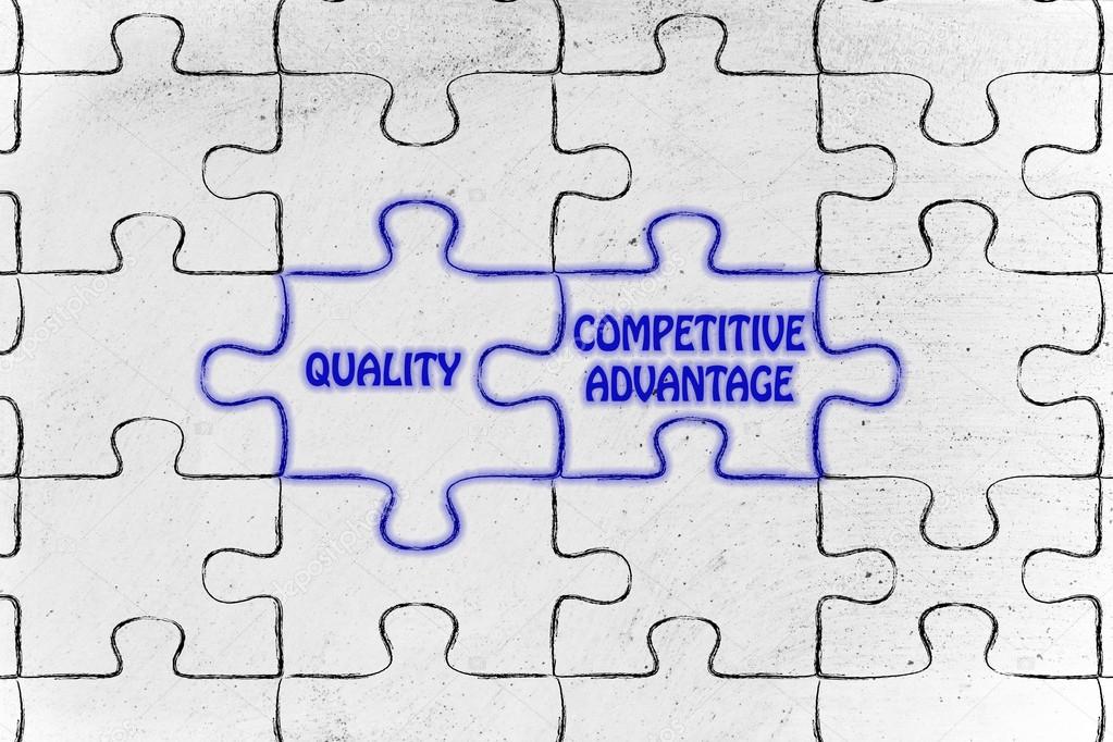 Quality & competitive advantage puzzle illustrat