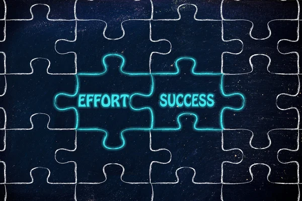 Effort & success puzzle illustration — Stock Photo, Image