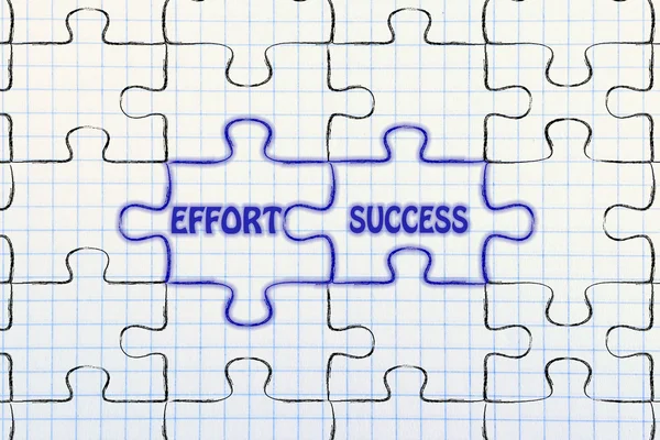 Effort & success puzzle illustration — Stock Photo, Image