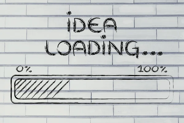 Funny progress bar with idea loading — Stock Photo, Image