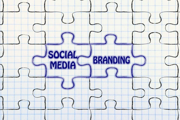 Redes sociales & branding, brillante rompecabezas ilustración —  Fotos de Stock