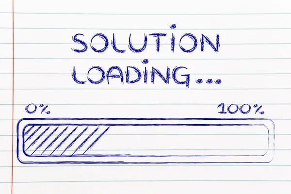 Funny progress bar with solution loading — Stock Photo, Image