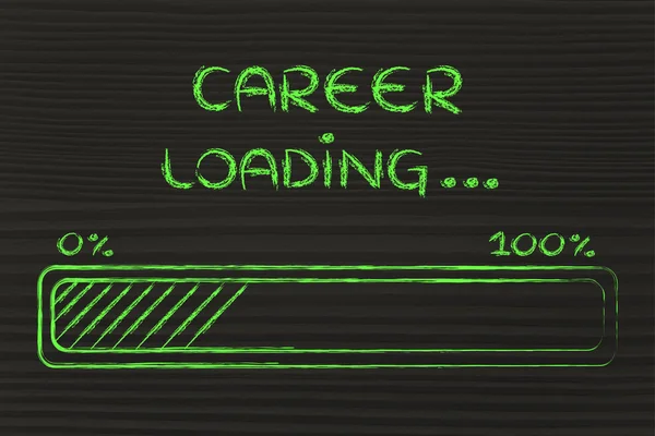 Funny progress bar with career loading — Stock Photo, Image