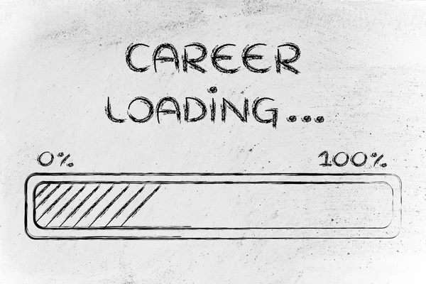 Funny progress bar with career loading — Stock Photo, Image