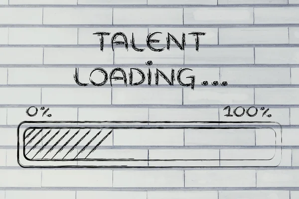 Funny progress bar with talent loading — Stock Photo, Image