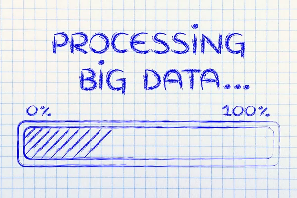 Funny progress bar processing big data — Stock Photo, Image