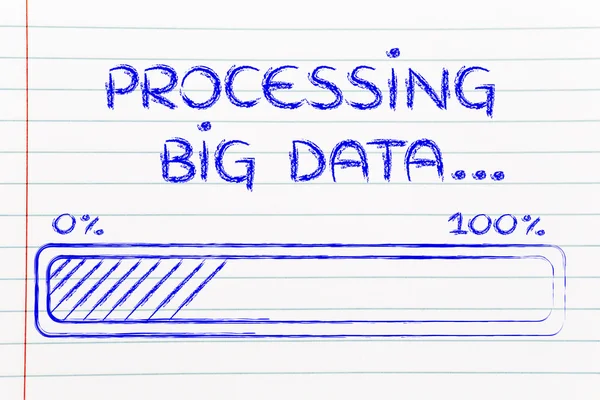 Funny progress bar processing big data — Stock Photo, Image