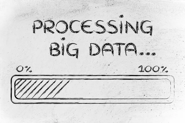 Barra de progresso engraçado processamento de Big Data — Fotografia de Stock