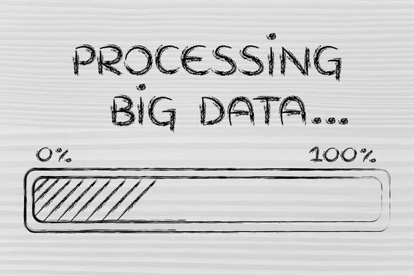 Barra de progresso engraçado processamento de Big Data — Fotografia de Stock