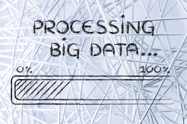 Funny progress bar processing big data — Stock Photo, Image