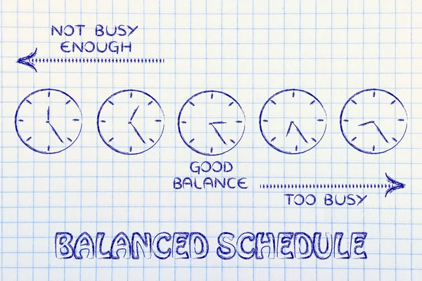 Calendário equilibrado no trabalho — Fotografia de Stock