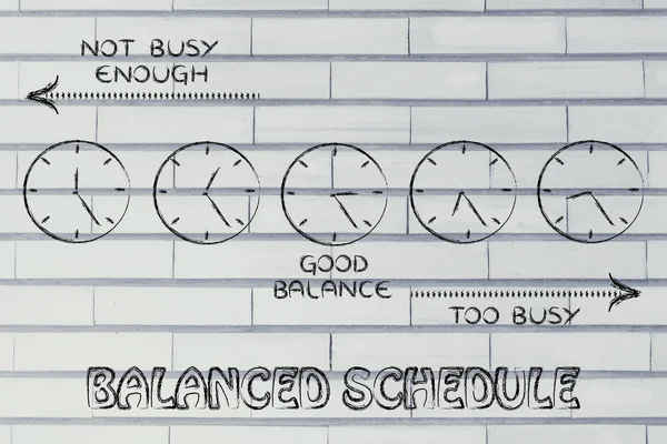 Calendário equilibrado no trabalho — Fotografia de Stock