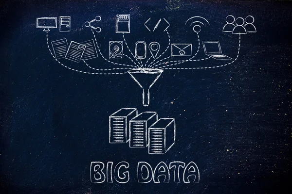 Concepto de procesamiento y transferencia de big data —  Fotos de Stock