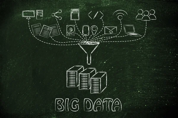 Concepto de procesamiento y transferencia de big data —  Fotos de Stock