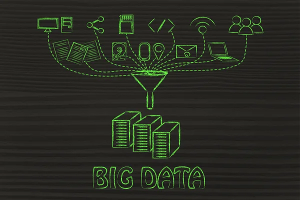 Concetto di elaborazione e trasferimento di big data — Foto Stock