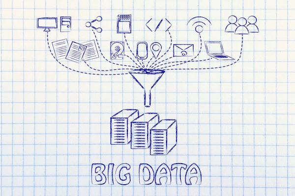 Concepto de procesamiento y transferencia de big data — Foto de Stock