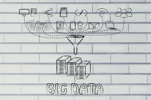 Concetto di elaborazione e trasferimento di big data — Foto Stock