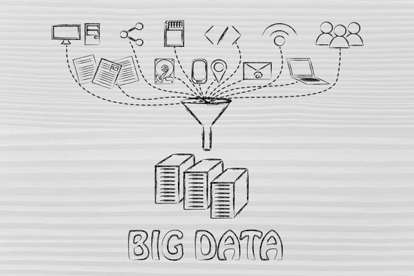 Concetto di elaborazione e trasferimento di big data — Foto Stock