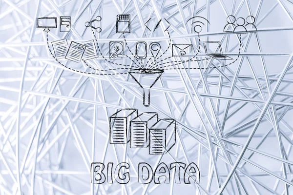 Concetto di elaborazione e trasferimento di big data — Foto Stock