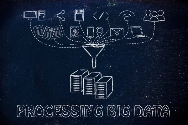 Concept of big data processing and cloud computing — Stock Photo, Image