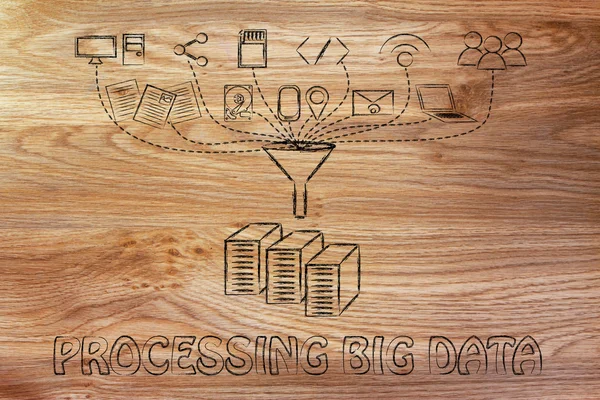 Concepto de procesamiento de big data y cloud computing —  Fotos de Stock