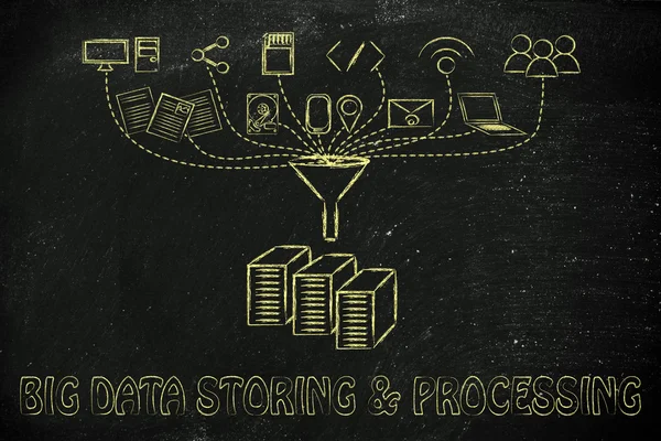 Concept of big data processing and storage — Stock Photo, Image