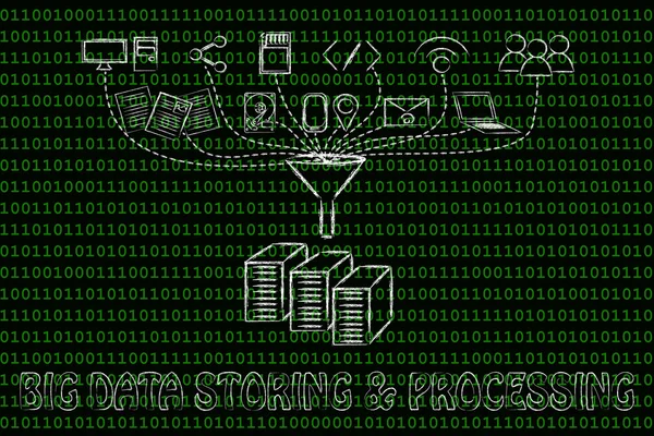 大的数据处理和存储的概念 — 图库照片