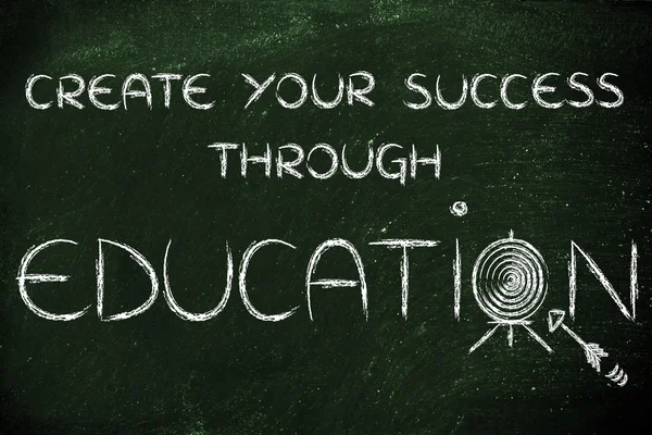 Crear su éxito a través de ilustración de la educación — Foto de Stock