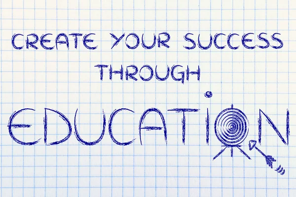 Senin başarı eğitim illüstrasyon aracılığıyla oluşturmak — Stok fotoğraf