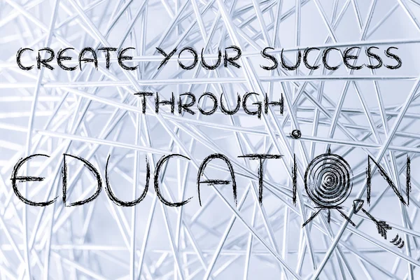 Senin başarı eğitim illüstrasyon aracılığıyla oluşturmak — Stok fotoğraf