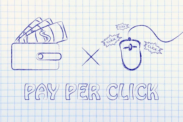 Pay per click & guadagni sul web — Foto Stock