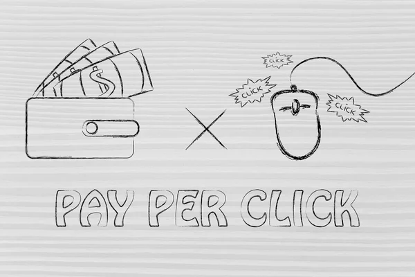 Pay per click & income im Web — Stockfoto