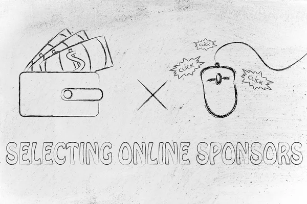 Concetto di selezione degli sponsor online — Foto Stock