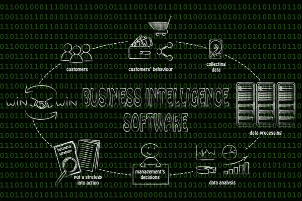 Ciclo de software de business intelligence — Fotografia de Stock