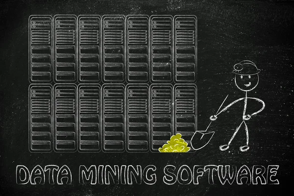Software de mineração de dados e business intelligence — Fotografia de Stock