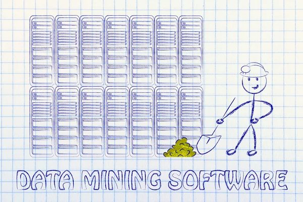Data mining software and business intelligence — Stock Photo, Image