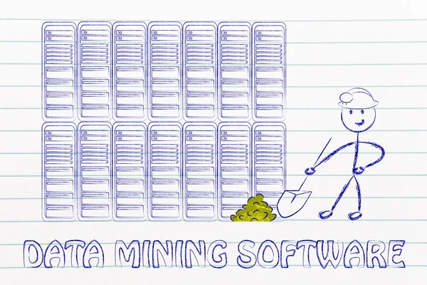 Data mining software and business intelligence — Stock Photo, Image