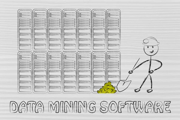 Data mining software and business intelligence — Stock Photo, Image