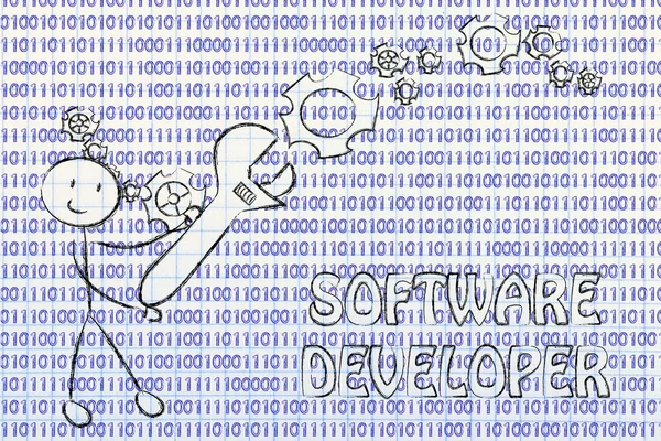 Essendo uno sviluppatore di software — Foto Stock