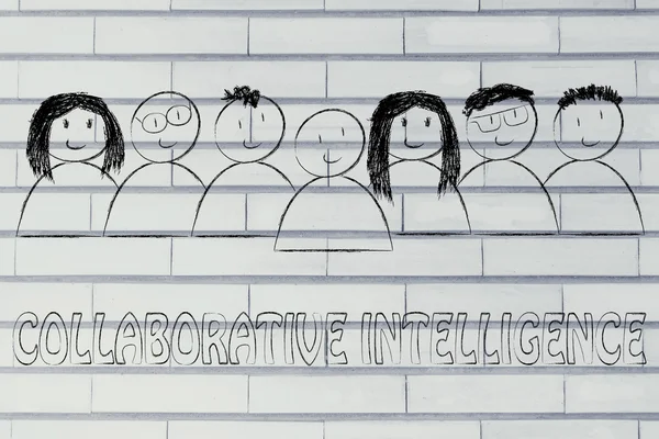 Groupe d'illustration d'intelligence collaborative — Photo