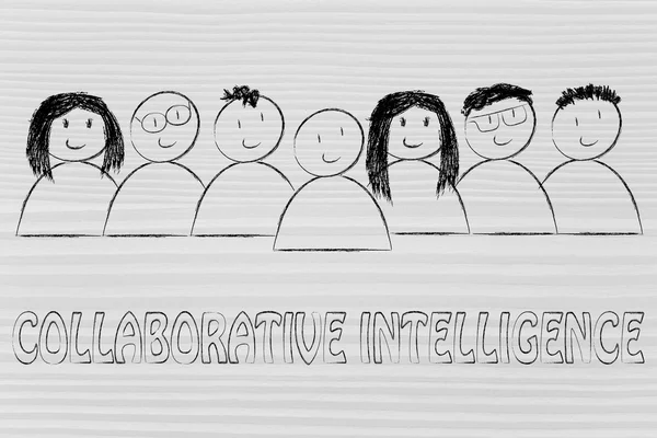 Groupe d'illustration d'intelligence collaborative — Photo
