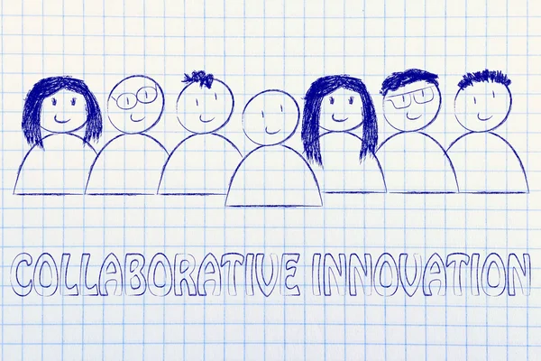 Grupo de personas dedicadas a la innovación colaborativa —  Fotos de Stock