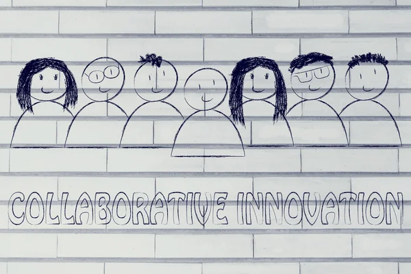 Grupo de personas dedicadas a la innovación colaborativa — Foto de Stock