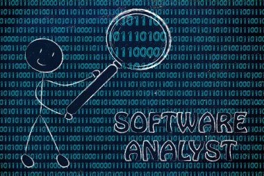 Man inspecting binary code