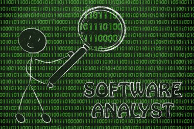 Man inspecting binary code